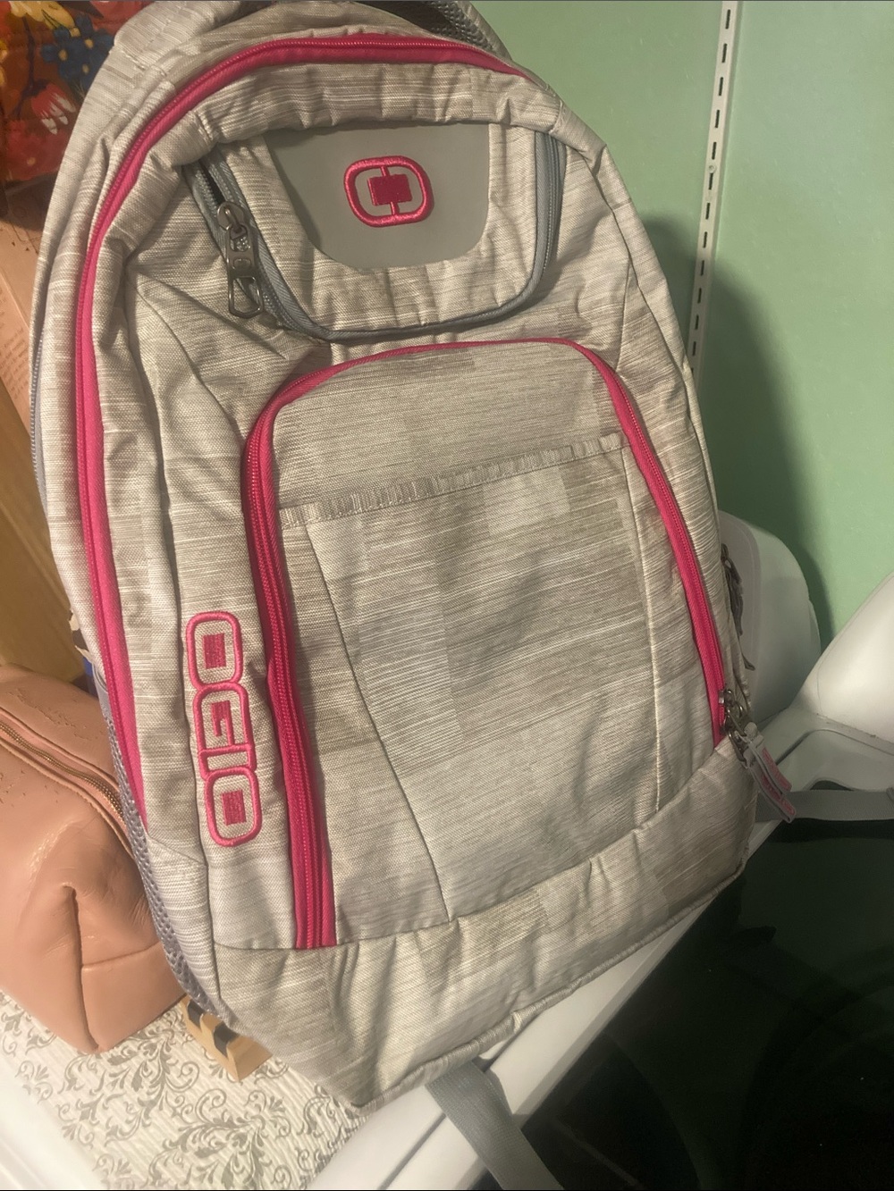 OGIO Light Gray Backpack with Pink Accents - Picture 2 of 7